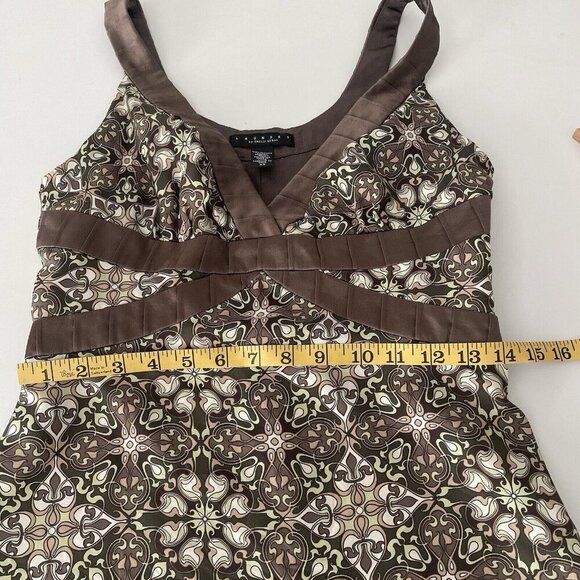 Y2K Silk Top Tank Babydoll FairyGunge Goblincore XS Green Laundry Shelli Segal - Picture 8 of 8